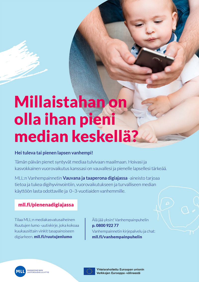 Vauvana ja taaperona digiajassa -juliste